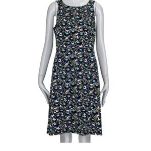 J. McLaughlin Blue Sheath Midi Dress‎ Scoop Neck Sleeveless